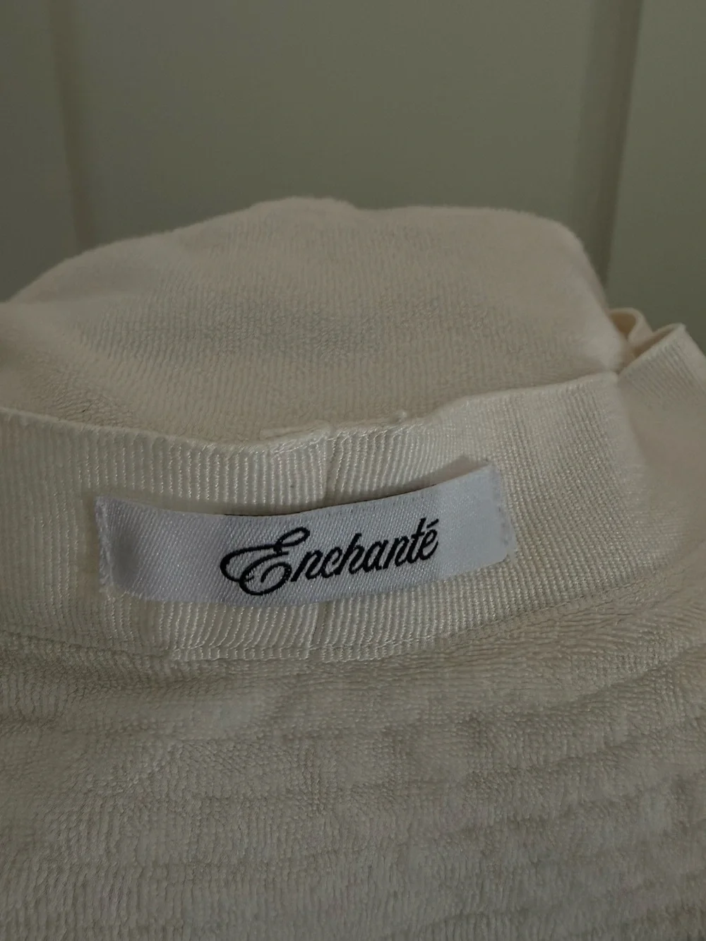 The Enchanté Cafe bucket hat in white terry cloth
